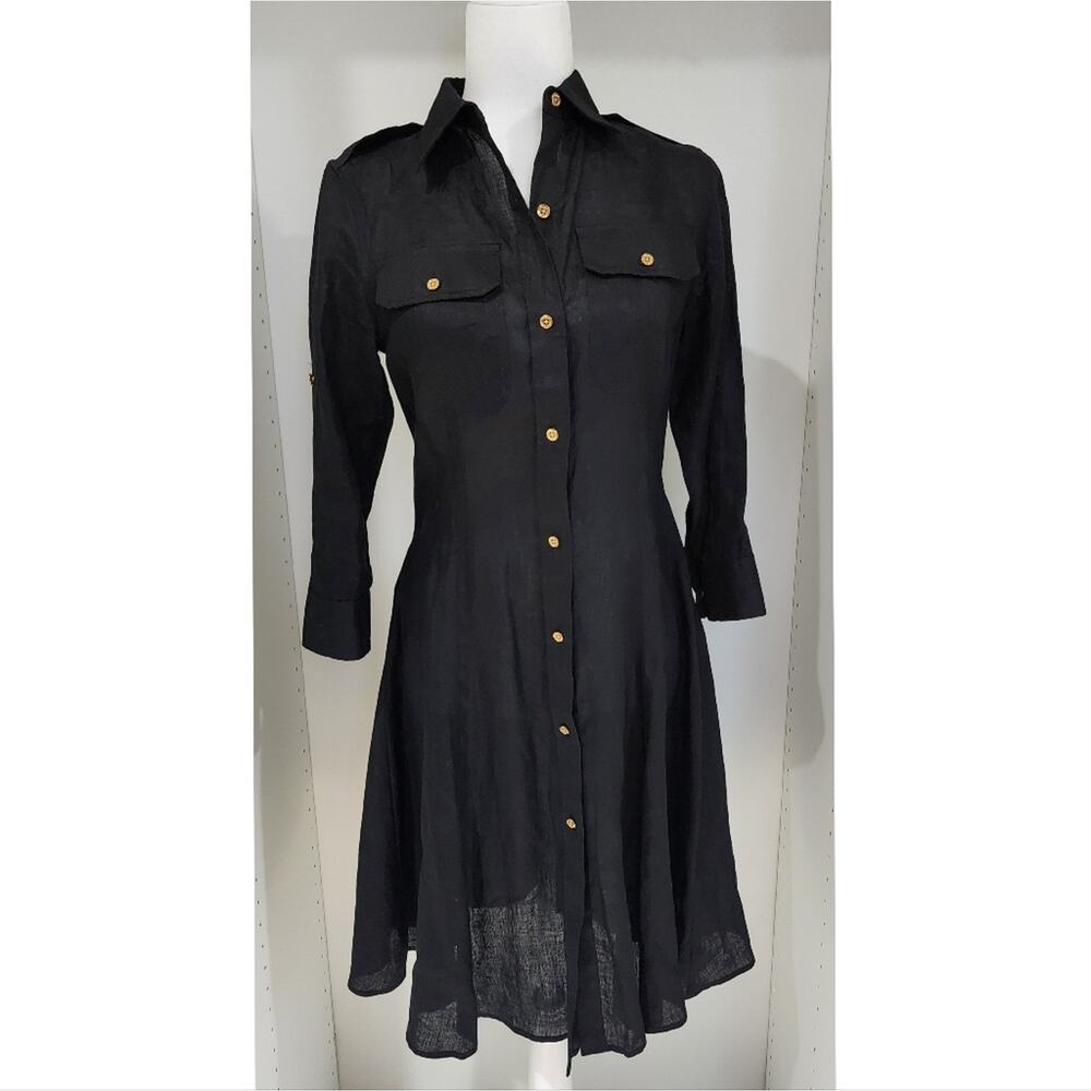 Lauren by Ralph Lauren "Lovell" Tissue Linen Shirtdress